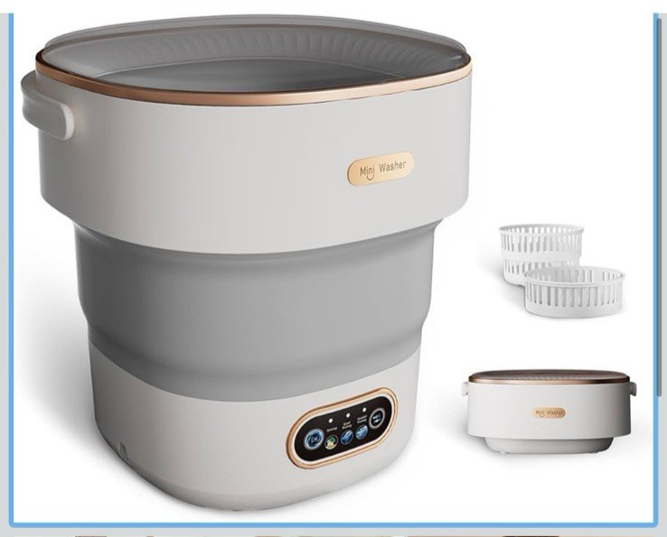 Foldable Mini Washer 16L Portable Washing Machine with Spin Basket 3 Wash Modes gallery