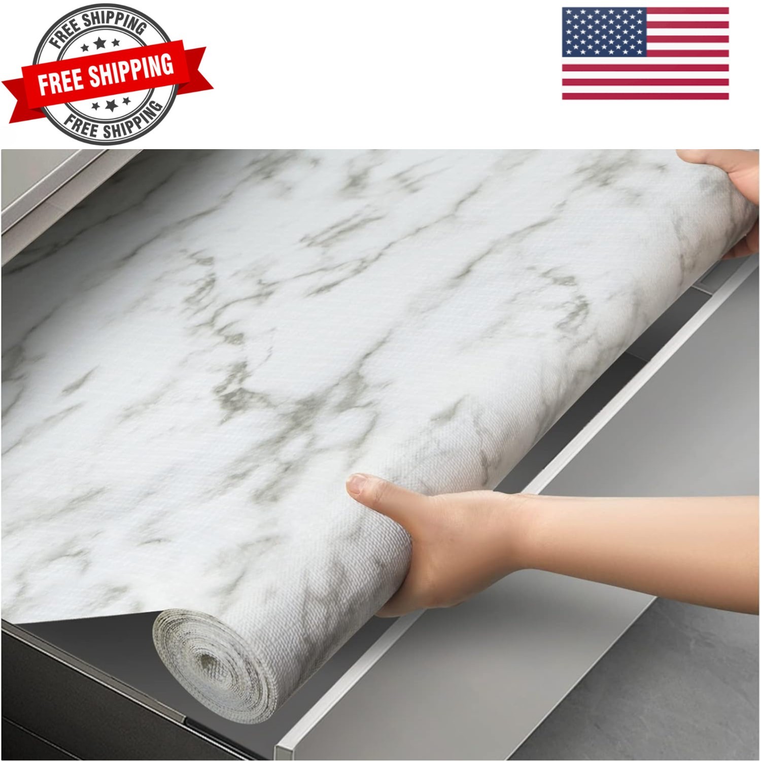 Shelf and Drawer Liner for Kitchen Cabinet, 12 in x 10 ft Non-Adhesive Cabine... gallery