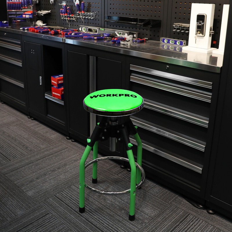 WORKPRO Heavy Duty Adjustable Hydraulic Shop Stool Garage Bar Stool 330Pound Max gallery