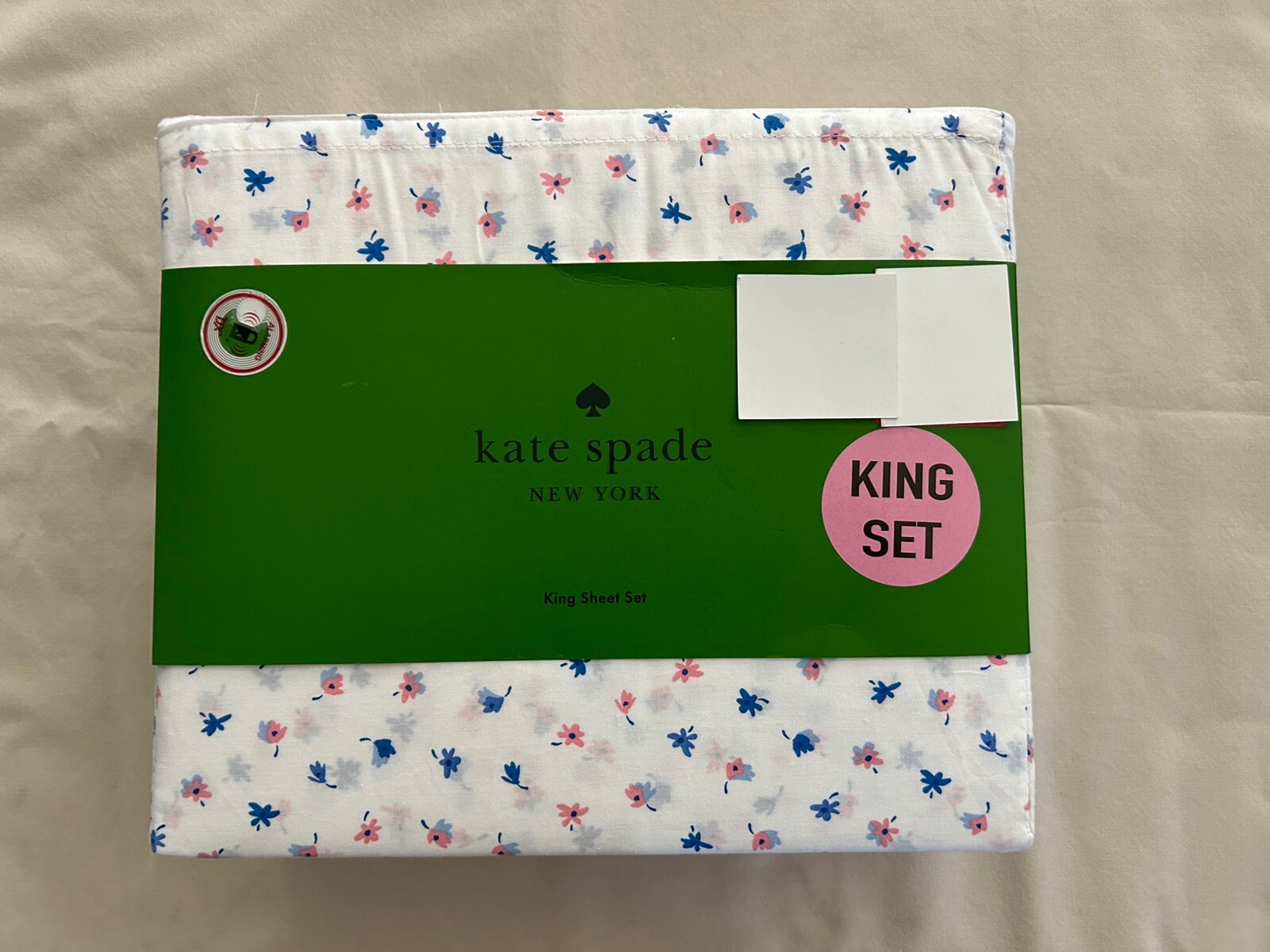 NEW 4pc Kate Spade King Sheet Set Cottage Petite Flowers Pink and Blues gallery