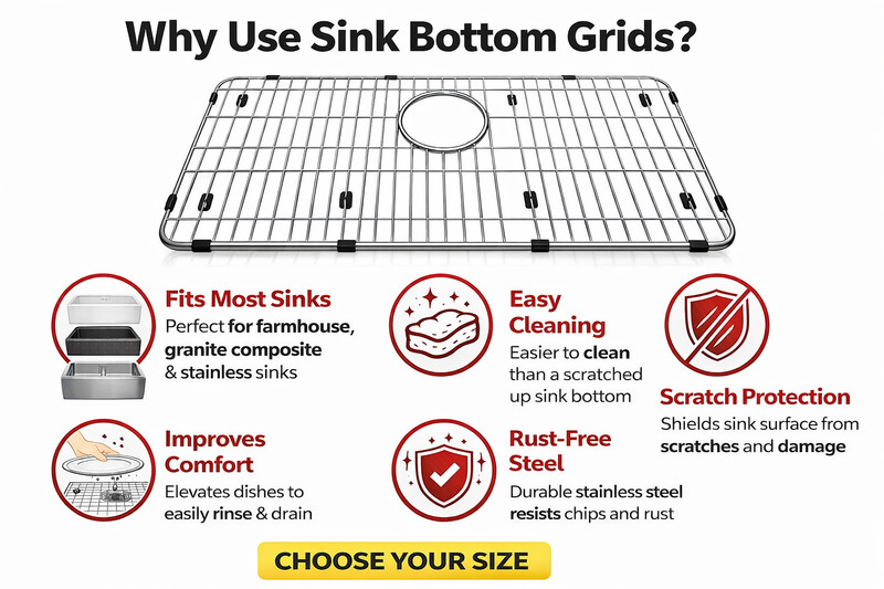 Kitchen Sink Bottom Grid Protector Stainless Steel Single & Double Bowl SALE gallery