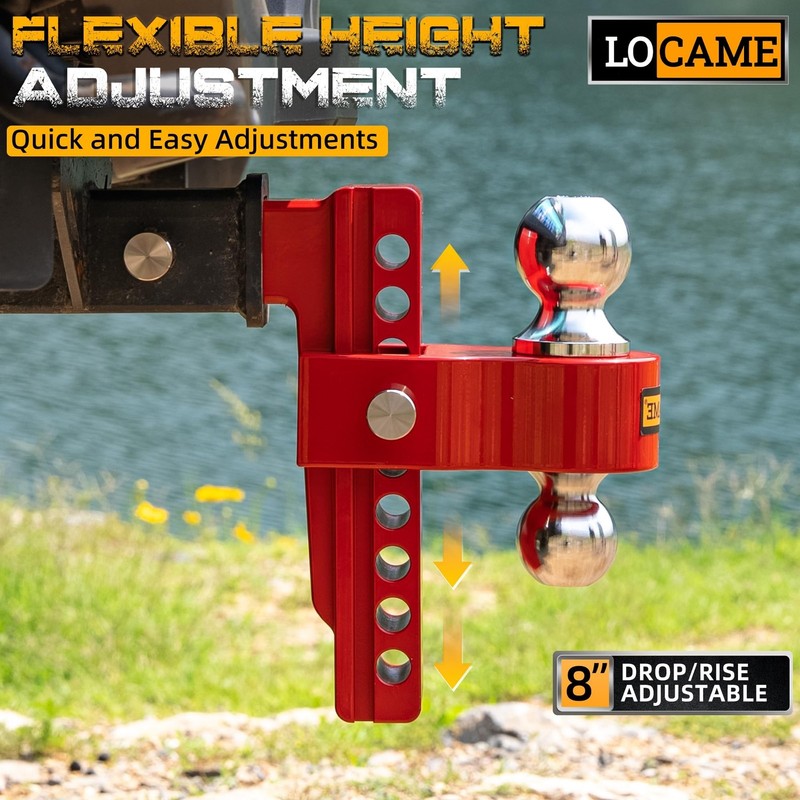 LOCAME Adjustable Trailer Hitch, Fits 2-Inch Receiver Only, 8-Inch Drop/Rise ... gallery