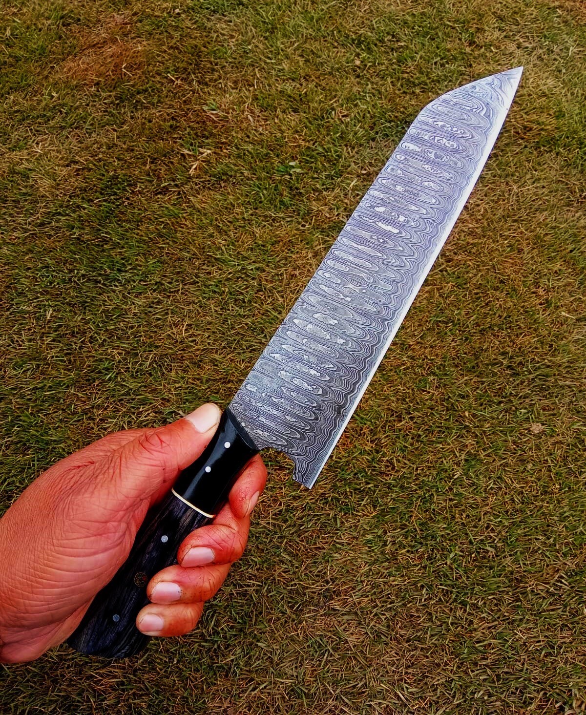 12”Handmade Damascus Chef Knife Hand Forged Japanese Bunka Kitchen Knife X680 gallery