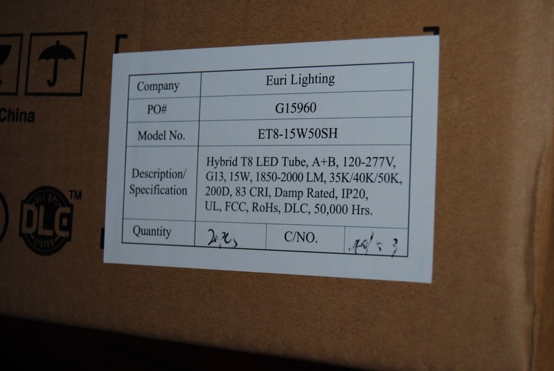 20x Euri LED Linear T8 4ft Type A/Type B 15W 3500k/4000k/5000K IP20 ET8-15W50SH gallery