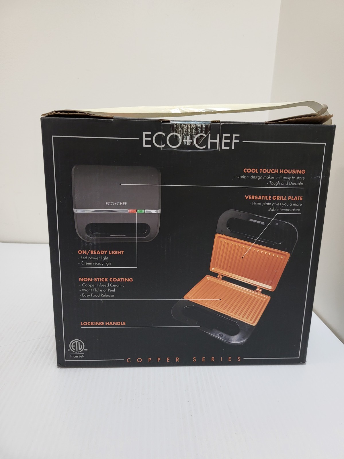 Eco+Chef Contact Grill 760 Watts Copper Series - Ceramic Nonstick Appliance gallery