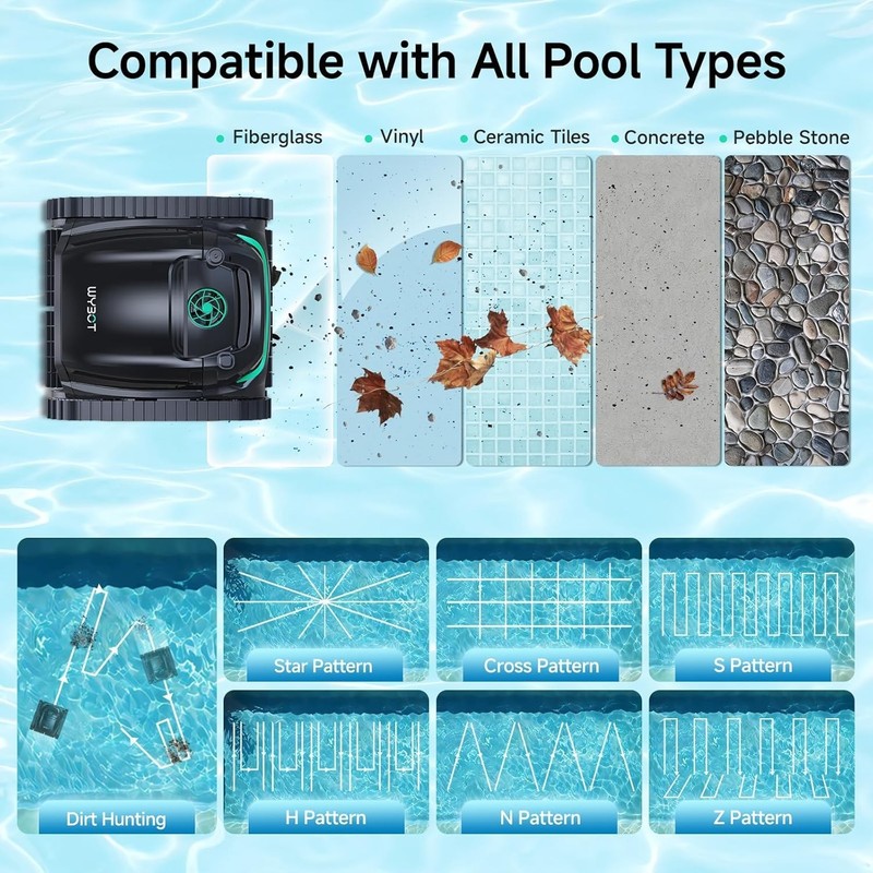 WYBOT M2 AI Pool Cleaner App Control 300min/4305sq.ft 10,000mAh Brushless gallery