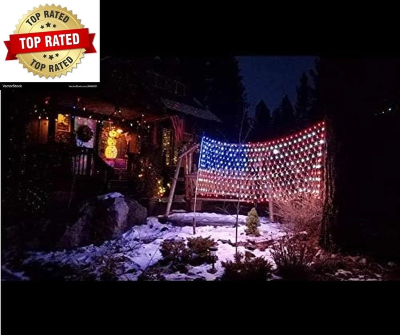 American Flag String Lights Waterproof Led Flag Net Light with 420 Super Bright gallery