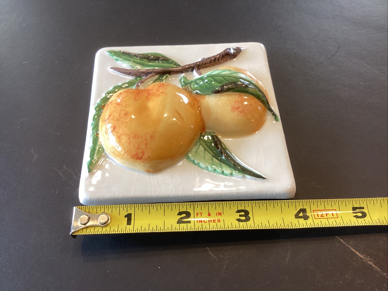 Raised Accent Tile 4x4 Fruit PEACH Backsplash Ceramic Kitchen Mult Avail gallery