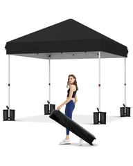 10X10 Pop up Canopy with One Button Push Setup – Heavy Duty Outdoor Canopy Tent