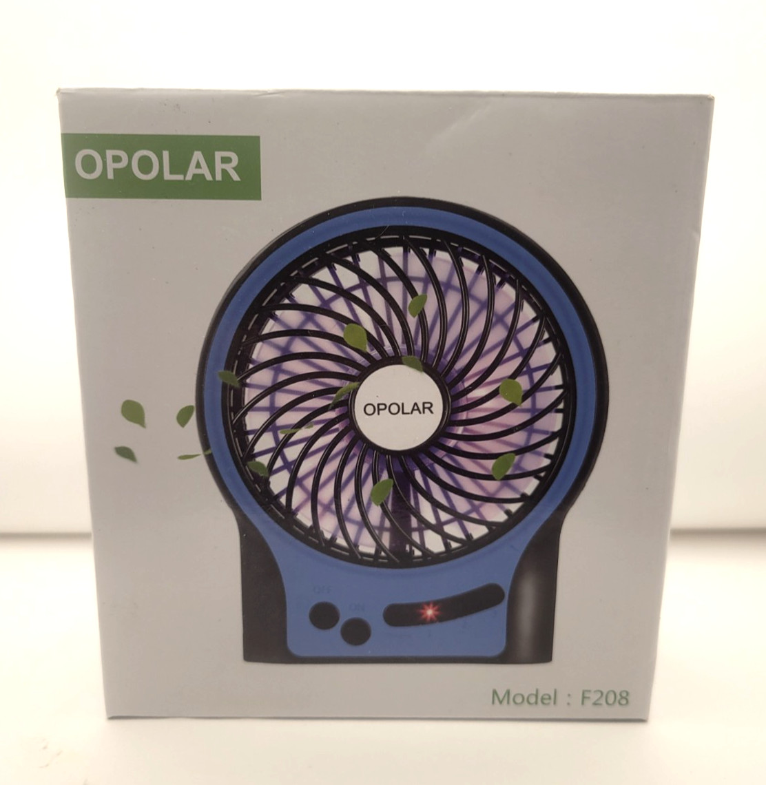 OPOLAR Portable Rechargeable Fan, USB Cable , Blue Model F208 gallery