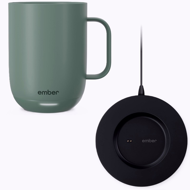 Ember Temperature Control 14oz Smart Mug 2, Heated Coffee Cup (Sage Green/Black) gallery