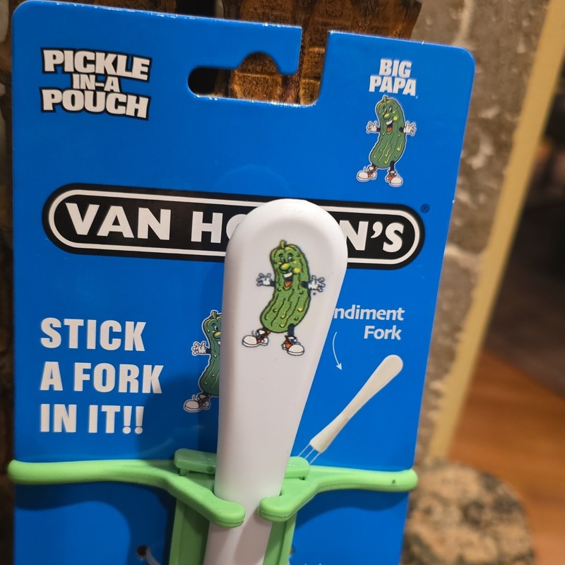 Van Holten's Pickle In-A-Pouch Condiment Fork Set w/ Adjustable Ring Holder gallery