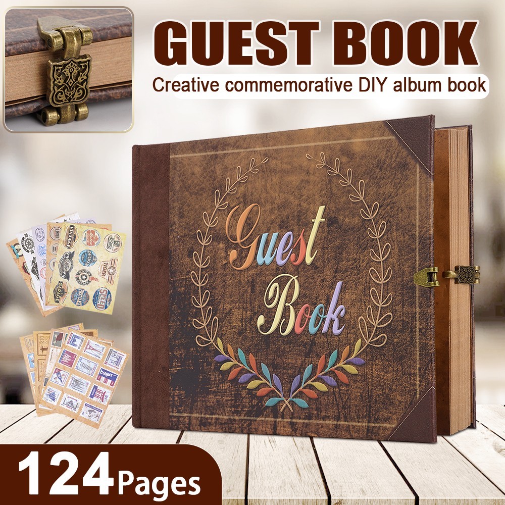 124-Page Wedding Guest Book Multipurpose Memory Book DIY Photo Album for Wedding gallery