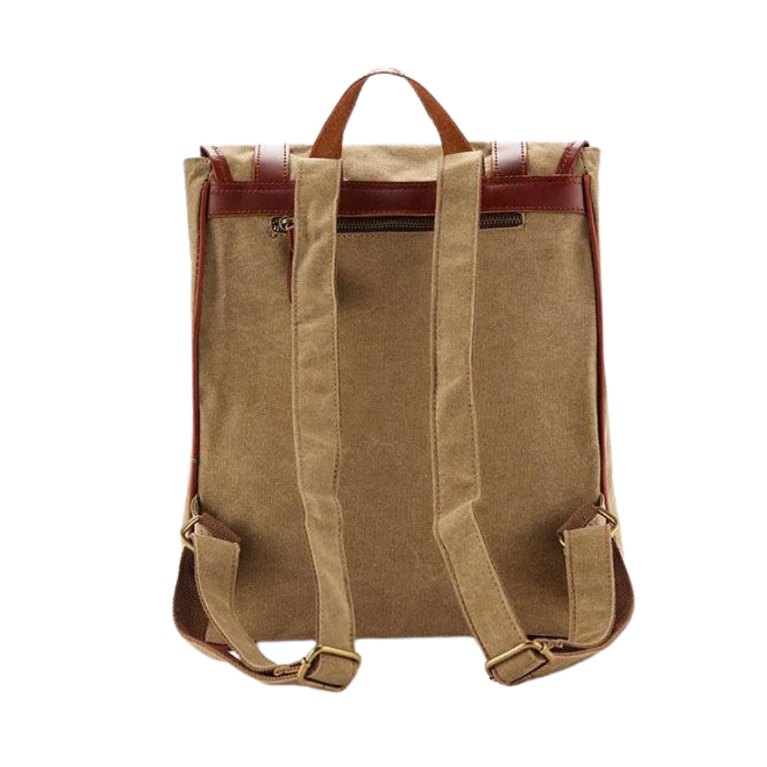 Waxed Canvas with Leather Trim Unisex Backpack 2