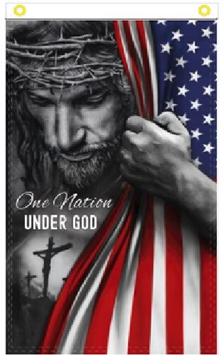 Jesus Flag One Nation Under God Flag 3x5 Ft American Flag With Jesus Christ X1 gallery