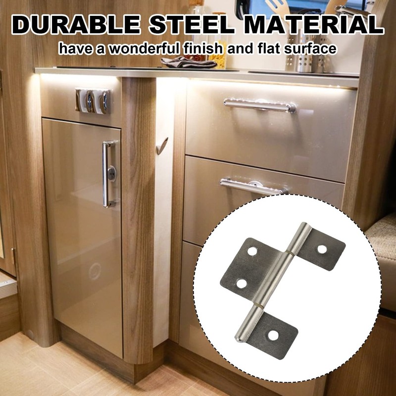 Three Leaf Non Mortised Hinge 3.46" Silver 1.51" Middle Leaf - For Mobile Home gallery