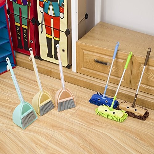 Mini Housekeeping Cleaning Tools For Children3pcs Include Mopbroomdustpan blue gallery