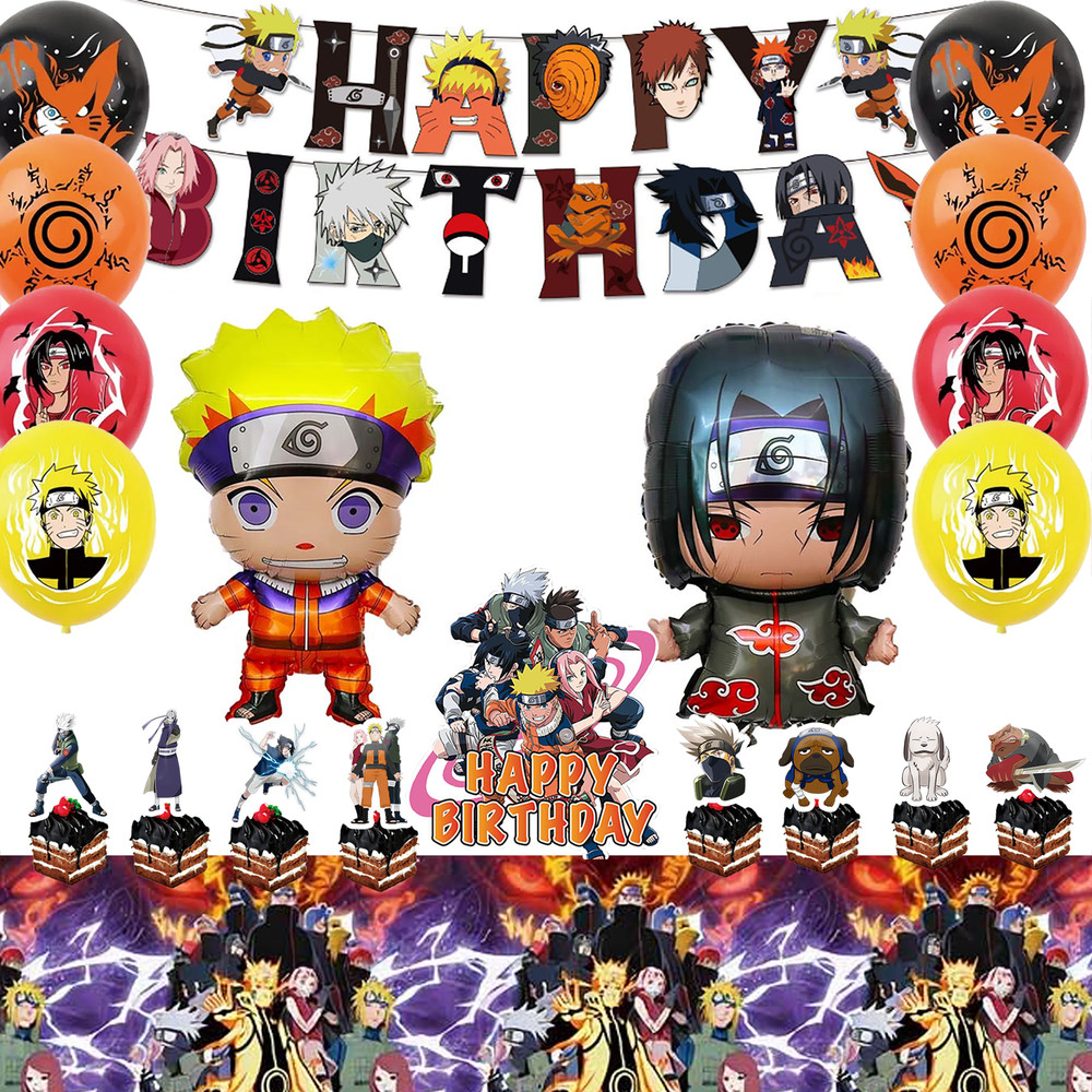 Naruto Party Decorations Naruto Birthday Balloons Banner Cake Toppers Tablecloth