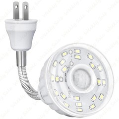 LED Night Light Motion Activated Sensor AC Outlet Plug In Stair Lamp Brightwhite