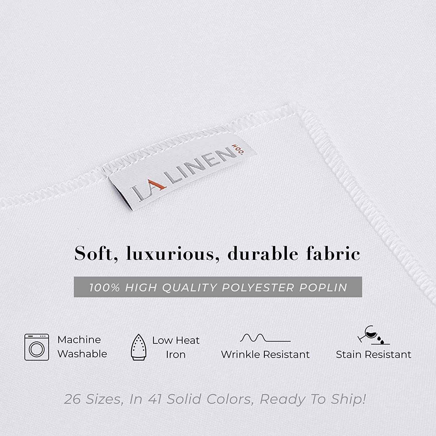 Polyester Poplin Washable Rectangular Tablecloth, Stain and Wrinkle Resistant... gallery