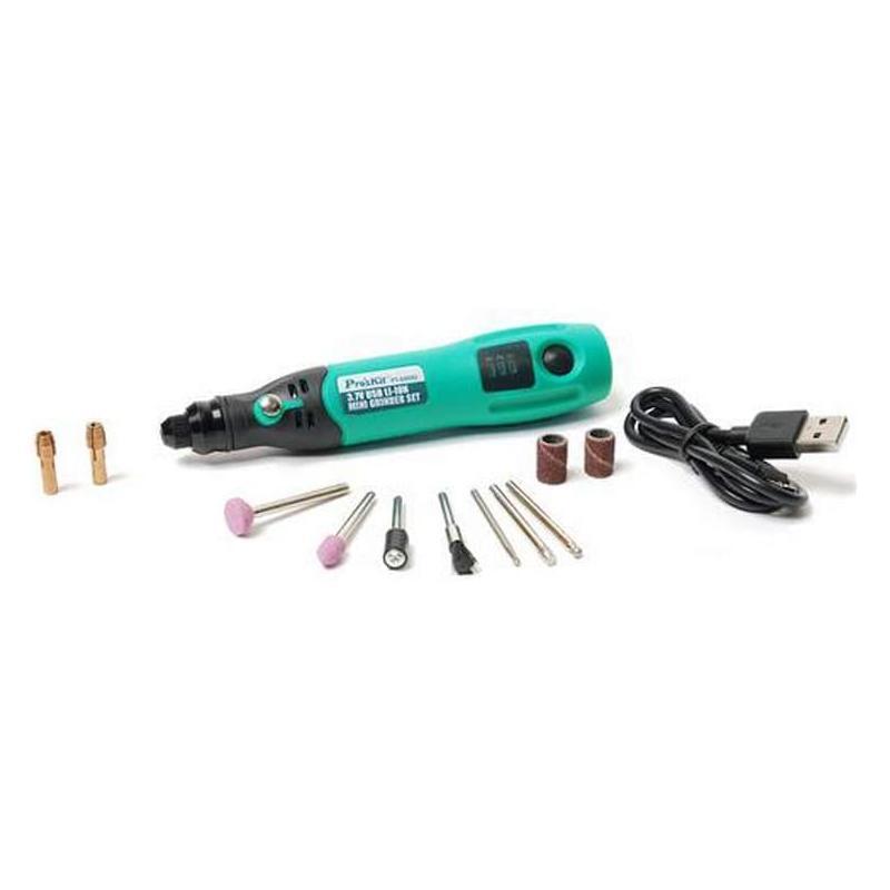 Pro'sKit PT-5205U Mini Grinder Set, 3.7V, Cordless, USB Charger, Li-Ion gallery