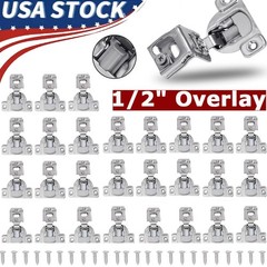 1/2″ Overlay Soft Close Face Frame 105° Compact Door Cabinet Hinges Handware Lot