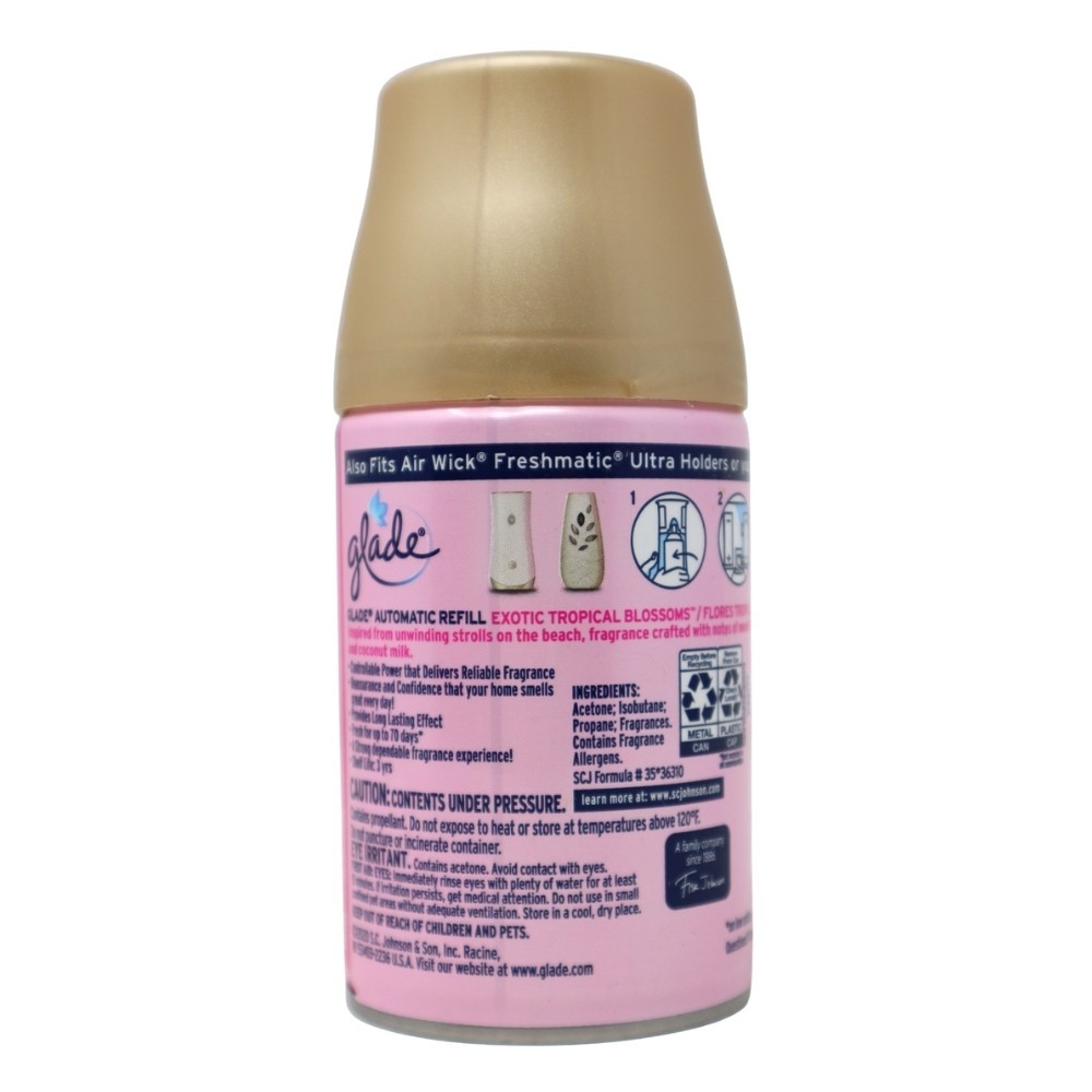 3x Glade Automatic Spray Air Freshener Refills, Exotic Tropical Blossoms, 6.2oz gallery