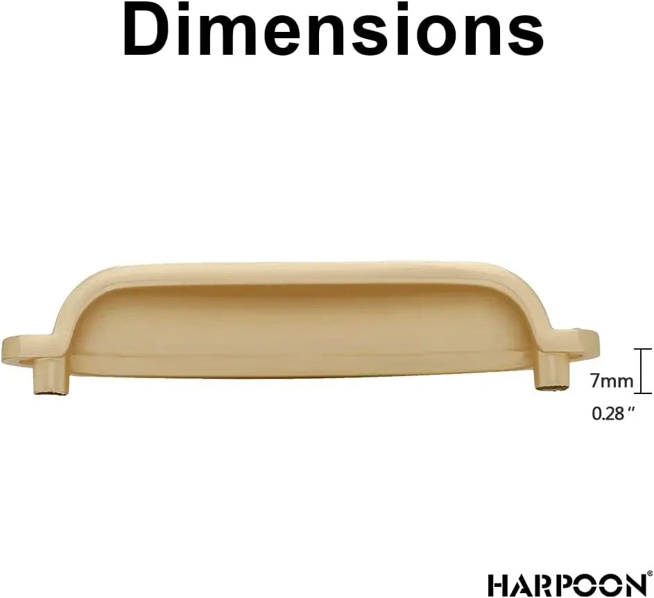 HARPOON Brushed Gold Cabinet Handles – 10 Pack (3” Drawer Pulls) gallery