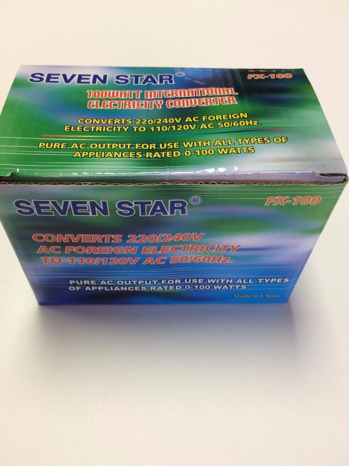 Seven Star 220 Volt Step Down Transformer 100 Watt 2 Round Pin EU 220V to 110V gallery