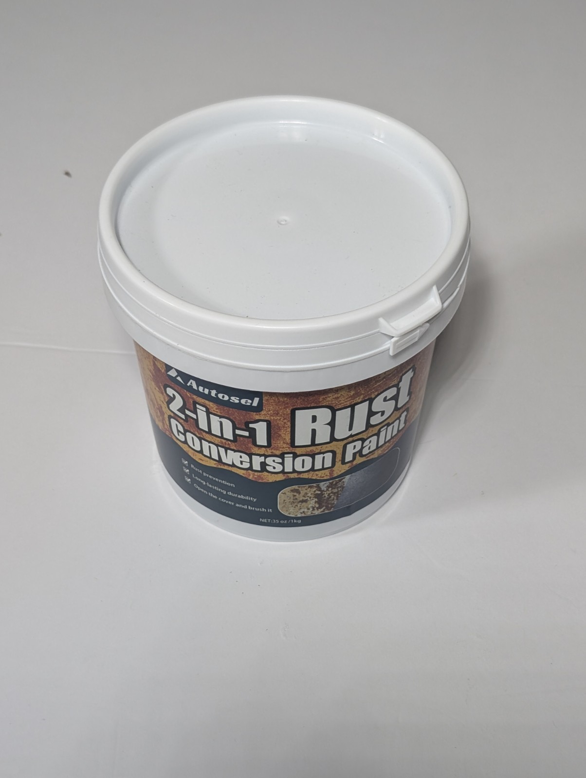 Autosel 2-in-1 Rust Conversion Paint 1kg Black Metal Primer Inhibitor New gallery