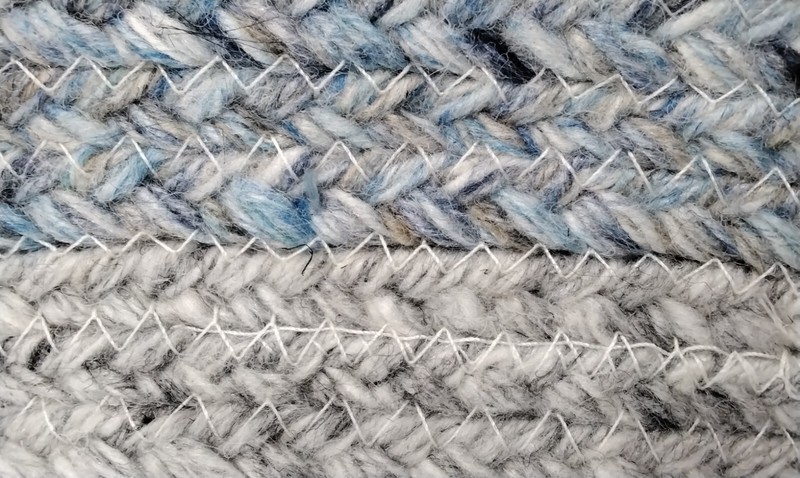 BLUE / GREY 6' X 6' Round Broken Thread Rug, Reduced Price 1172719476 CAP227M-6R gallery