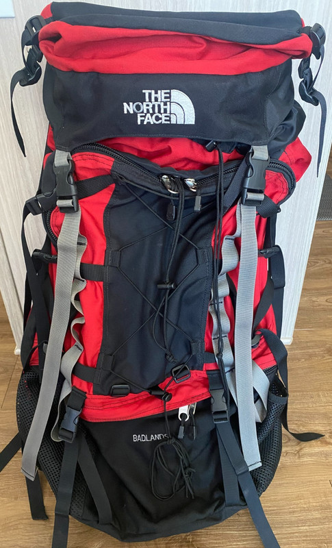 VTG The North Face Badlands 65L Internal Frame Backpack Red Medium Gorpcore