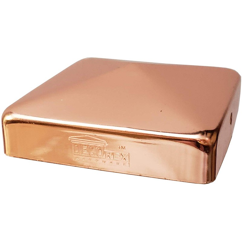 3.5" x 3.5" Solid Copper Pyramid Post Cap For True/Actual 3.5" x 3.5" Wood Posts gallery