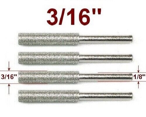 8Pack 3/16" Diamond Chainsaw Sharpener Burr Bit File 120 Grit Dremel Rotary Tool gallery