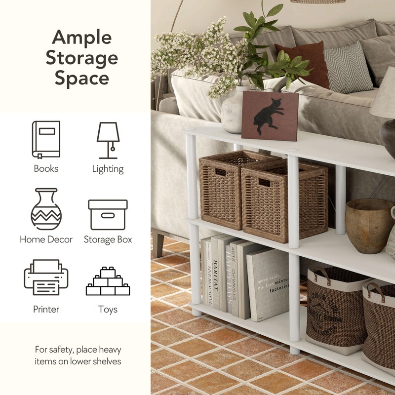 Homes: Inside + Out Homes Inside Out Apexa Modern 2-Tier Extra Wide Shelving gallery