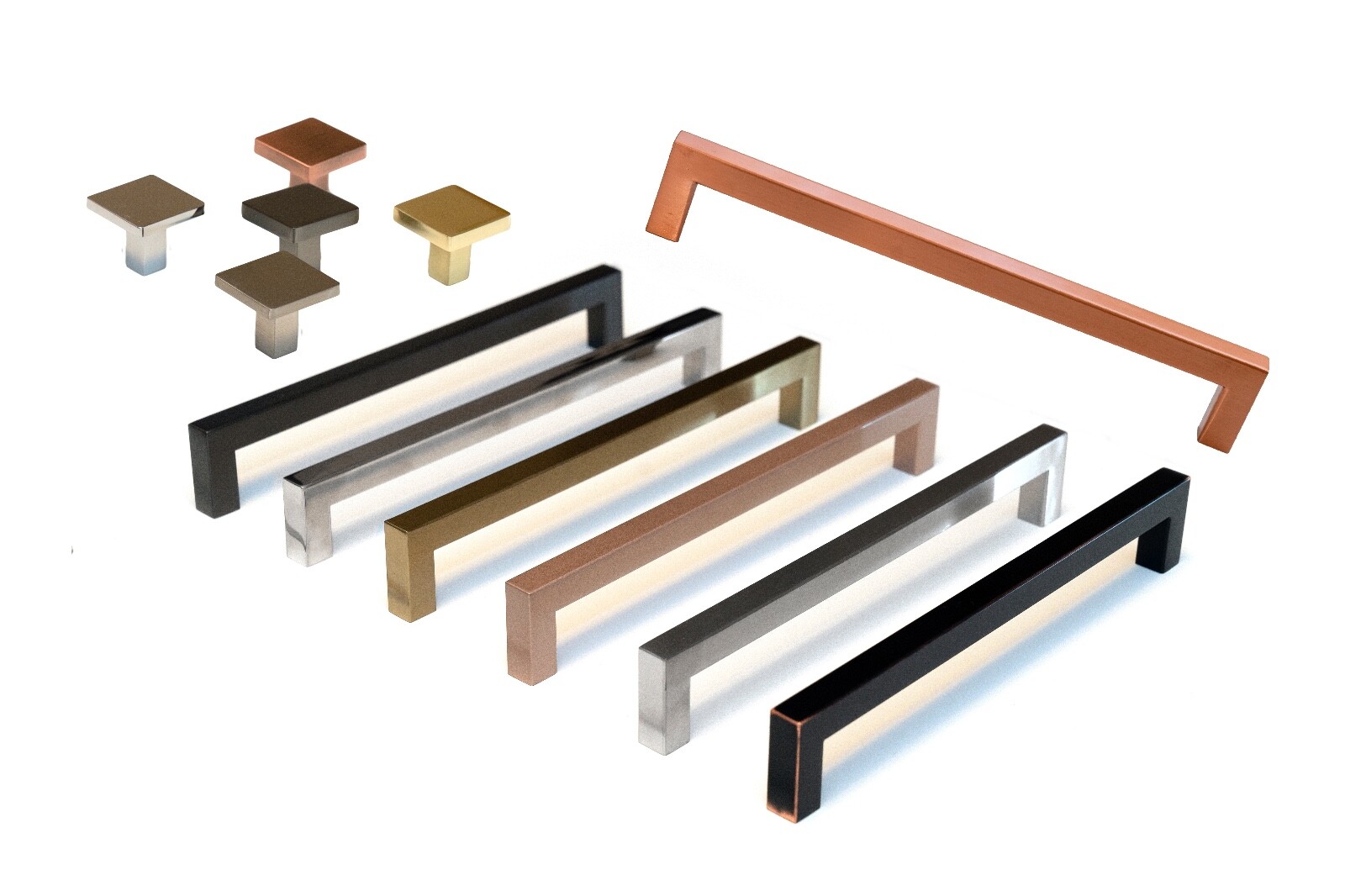 Square Bar Pull Stainless Steel Kitchen Cabinet Handle - Multi Size and Colors gallery