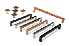 Square Bar Pull Stainless Steel Kitchen Cabinet Handle – Multi Size and Colors