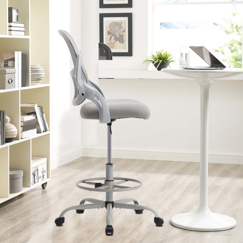 Drafting Chair: Swivel, Adjustable Height with Footrest Ring and Flip-up Arms gallery