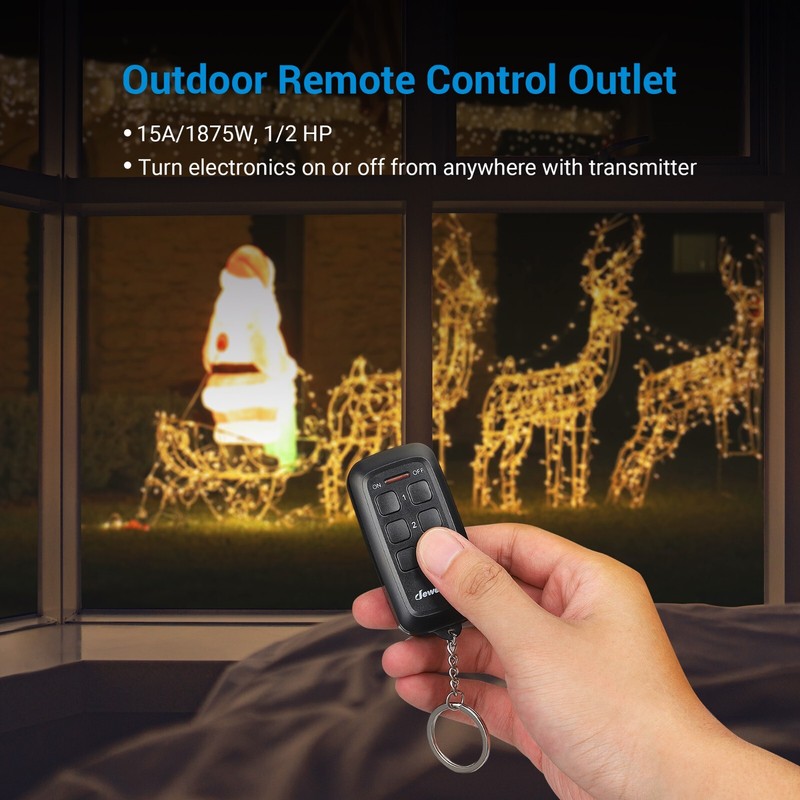 DEWENWILS Outdoor Indoor Wireless Remote Control Outlet Switch with 2 Remotes gallery