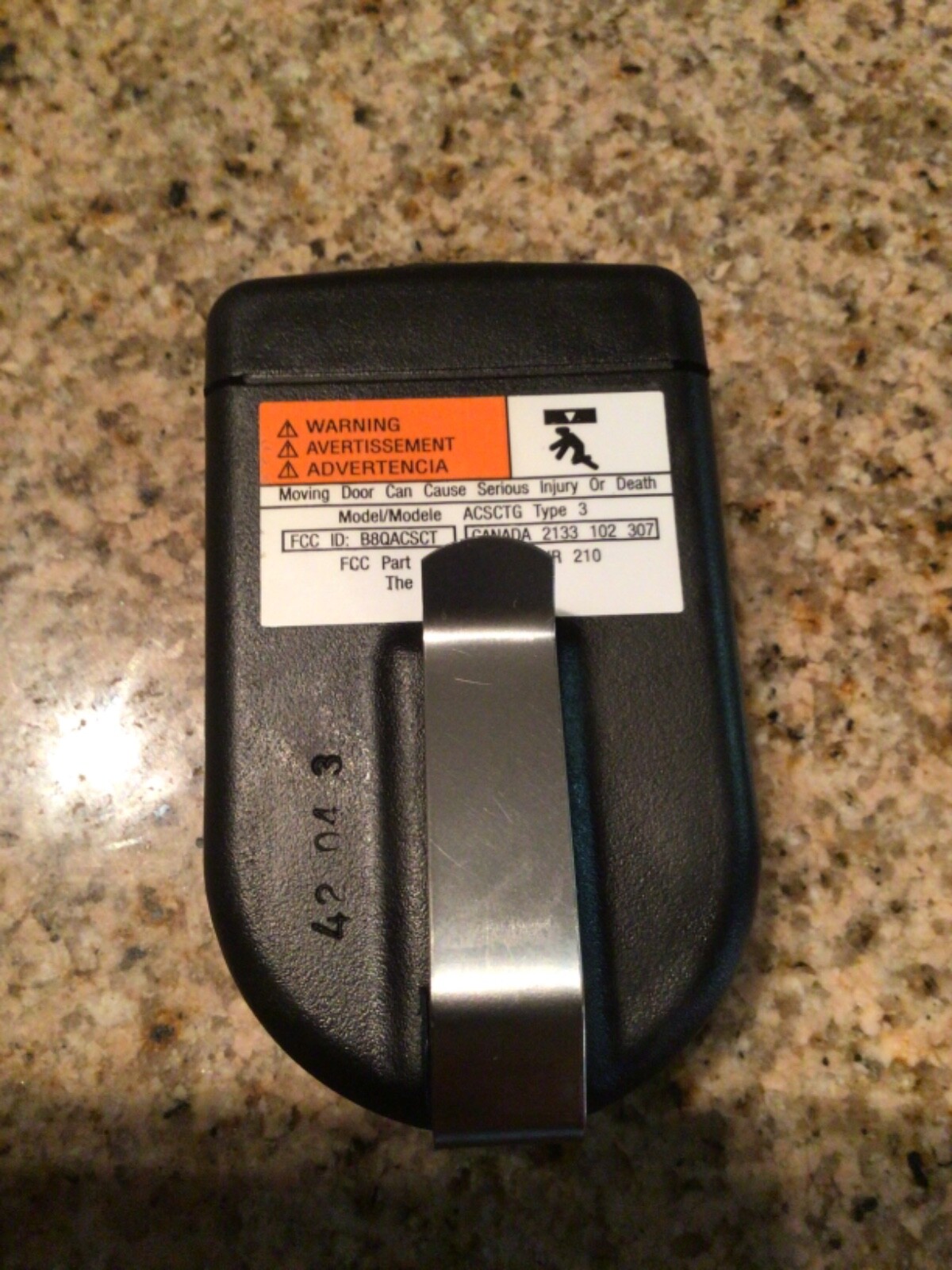 GENIE Intellicode ACSCTG Type 3 Garage Door Opener remote control READ gallery