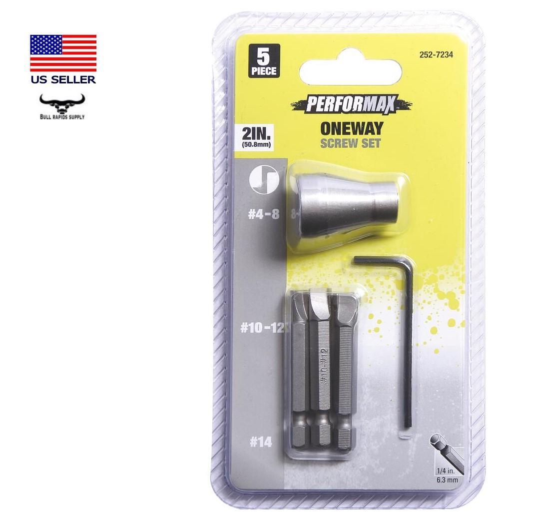One-Way Screw Remover/Installer Set with Sleeve 3 Piece Tool Bits Power Tool New gallery
