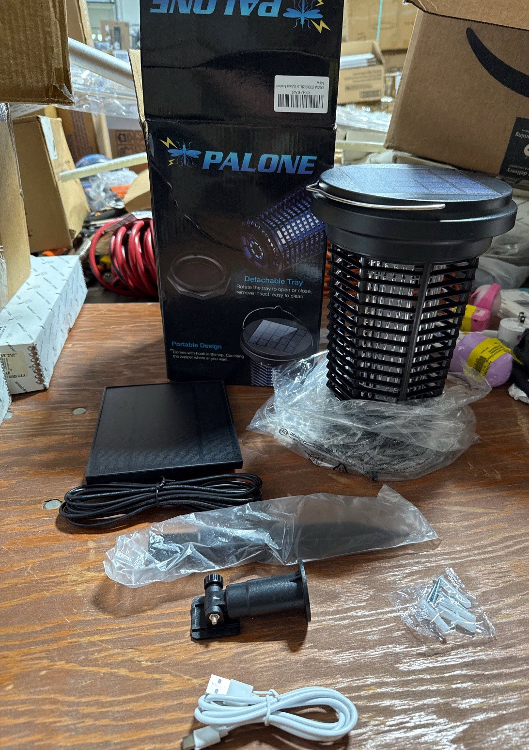 PALONE Solar Powered Bug Zapper Lantern w/ Remote Solar Panel, Black gallery