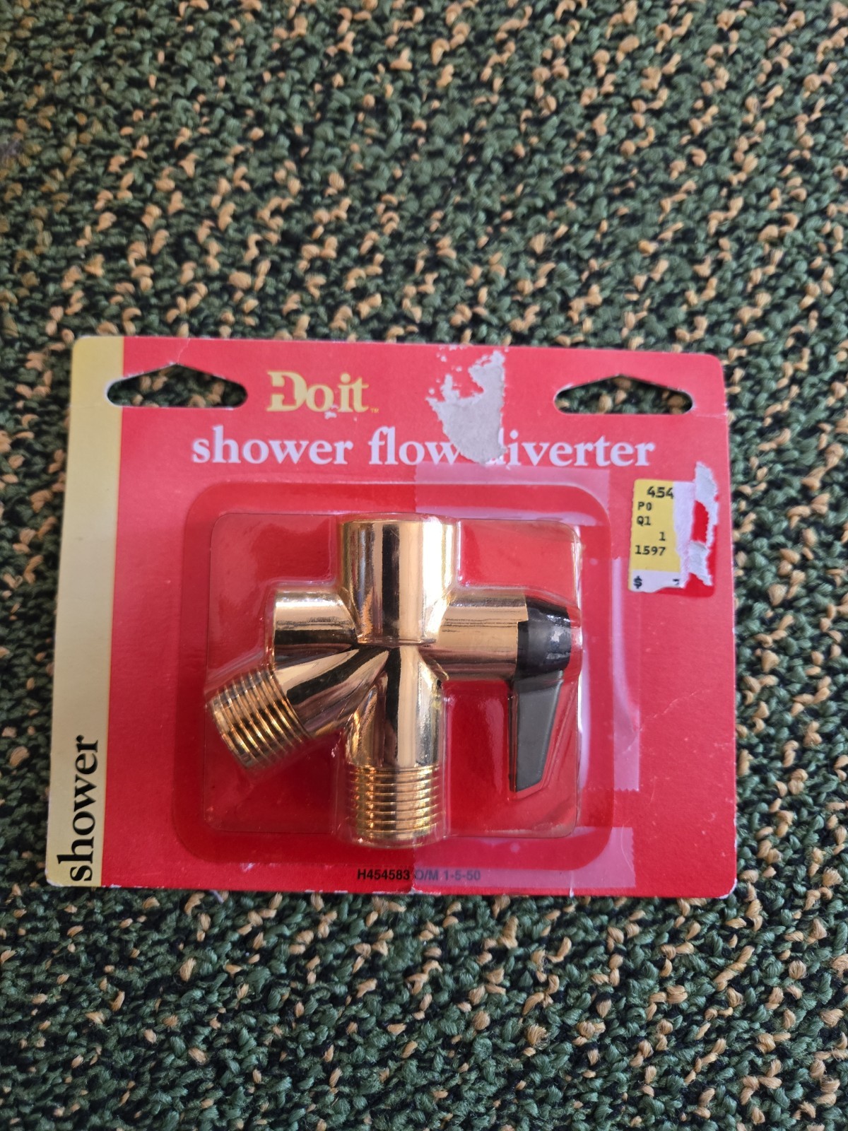 454583 POLISHED BRASS PLASTIC SHOWER FLOW DIVERTER DO IT 1/2" FIP X 1/2" gallery