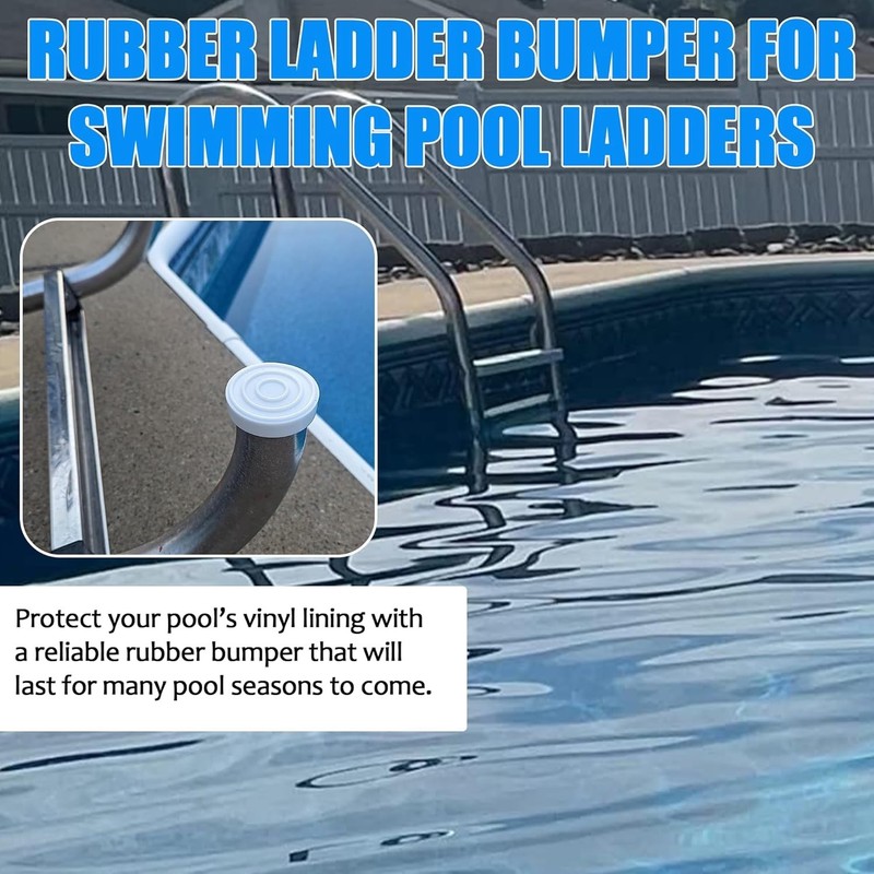 2-Pack, White Inside Pools Ladder Bumpers for Inground Pools Ladder Rubber En... gallery