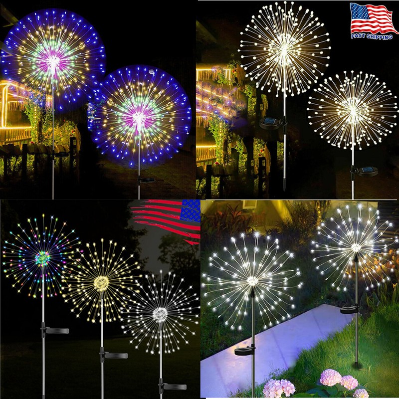 150 LED Solar Firework Lights Garden Outdoor Waterproof Yard Backyard path Decor gallery