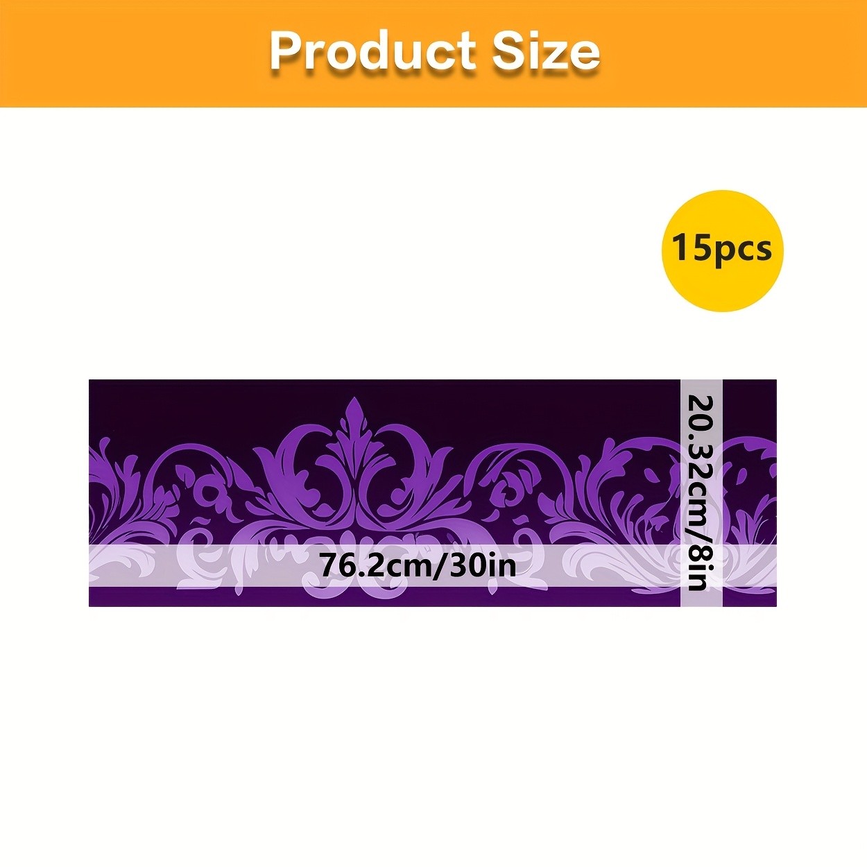 15pcs Vintage Purple Patterned Stair Mat Rug Set with Rubber Non-Slip Backing, gallery