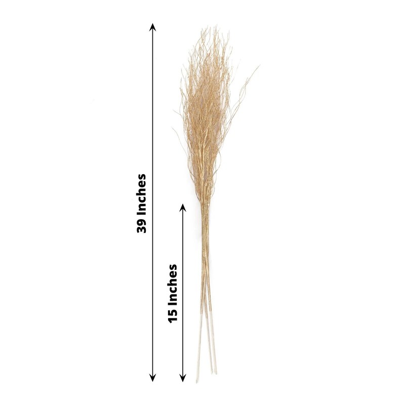 GOLD 4 Metallic 39" Artificial Long STEM Twigs Bendable Willow Sprays Party Home gallery