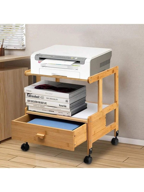 Printer Cart Utility Cart Printer Stand With Storage Mobile Printer Holder Desk gallery