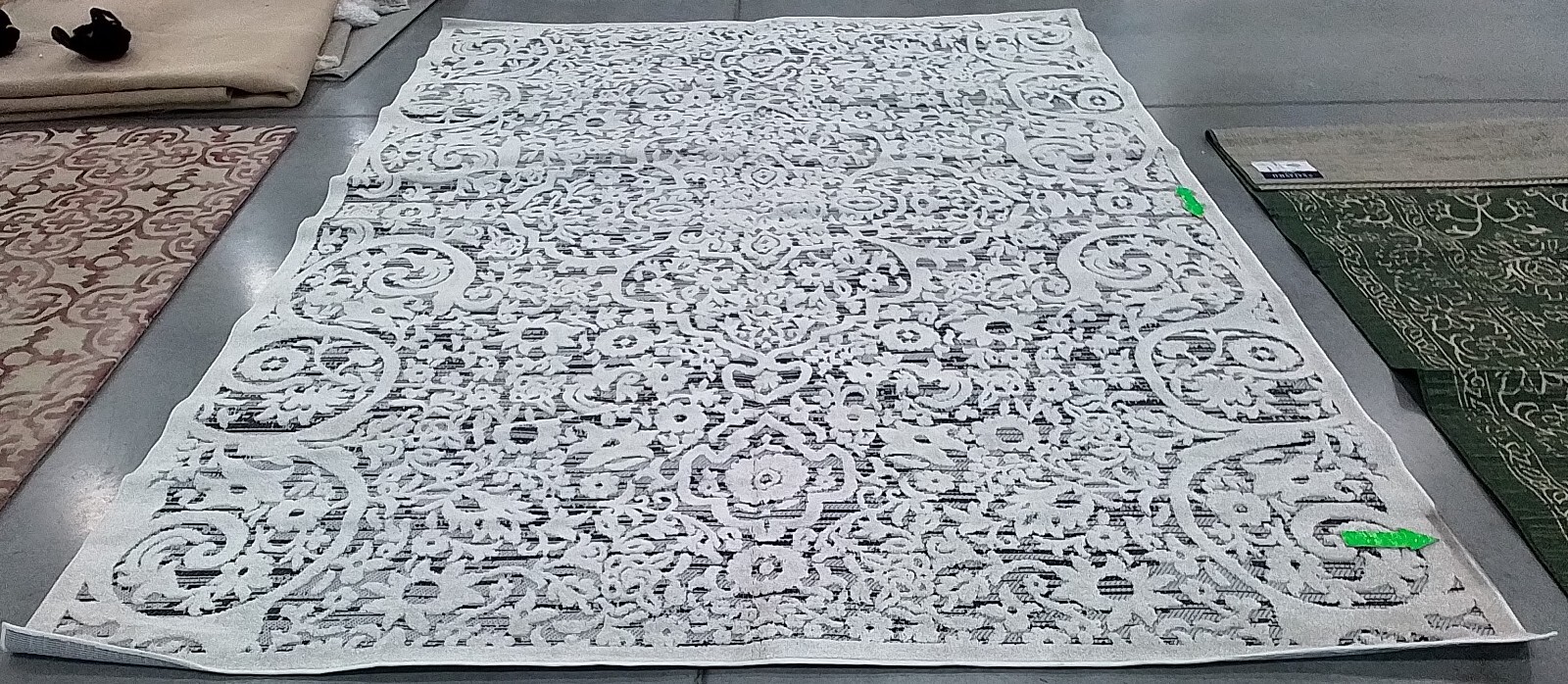 IVORY / GREY 9'-0" x 12'-0" Stained Rug, Reduced Price 1172770739 CBN656A-9 gallery