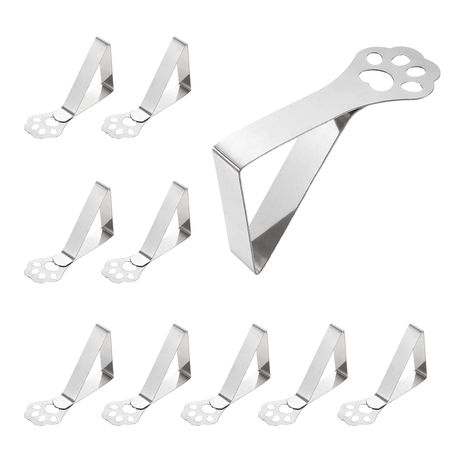 10 Pack Tablecloth Clips, 2.95"x1.77" Claw Shape Holder Clips, Silver gallery
